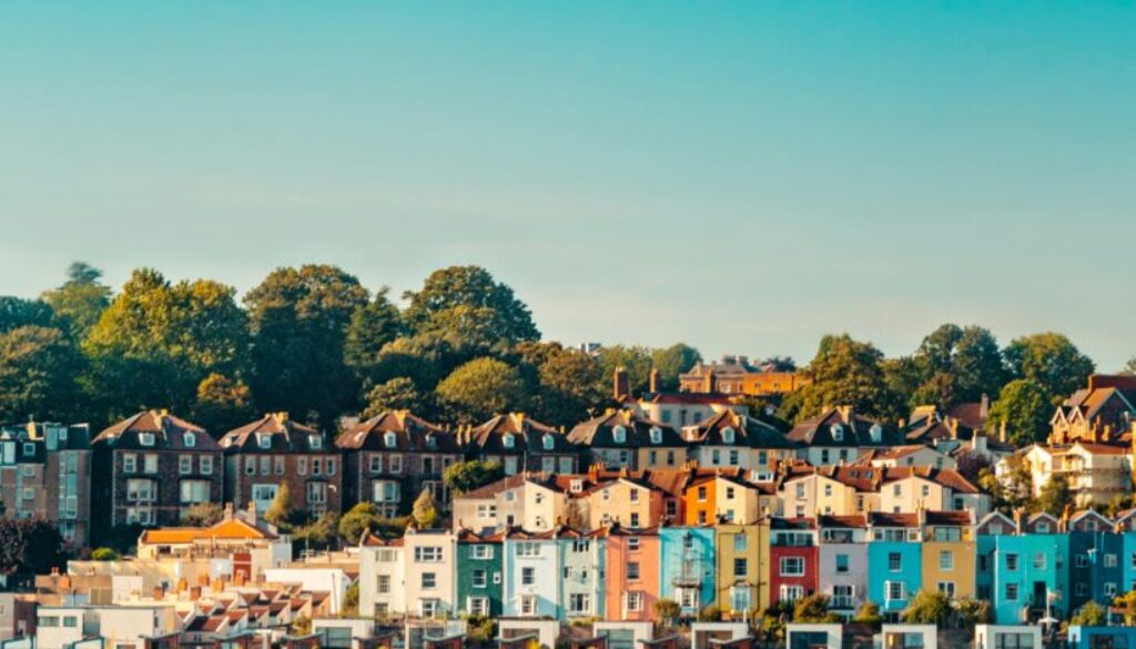 Colourful houses in Clifton Wood